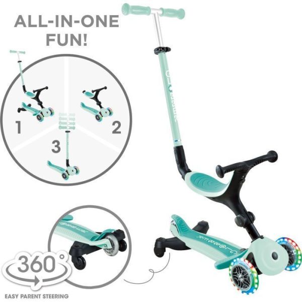 Globber Scooter Foldable Go.Up Active Lights 360 Mint - Image 2