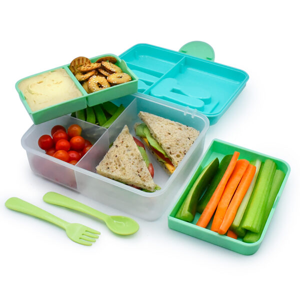 Melli Διώροφο Φαγητοδοχείο Bento Lime-Mint Blue - Image 6