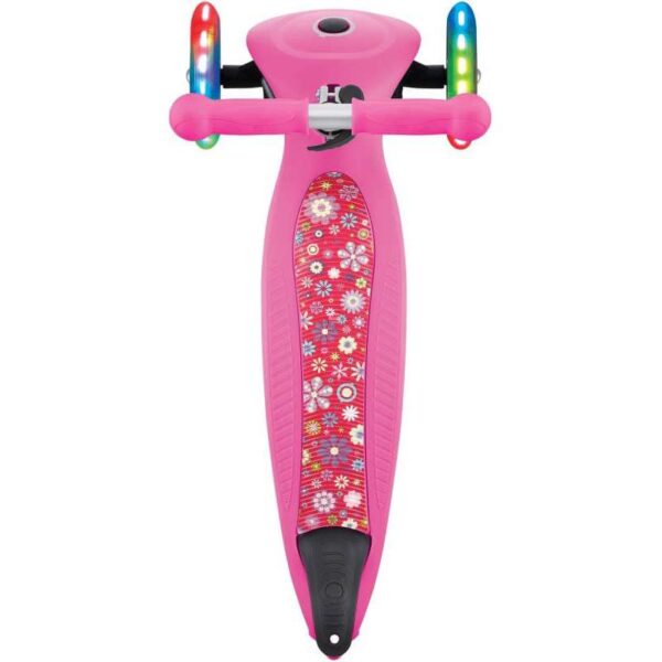 Globber Scooter Junior Foldable Fantasy Lights Flowers Neon Pink - Image 3