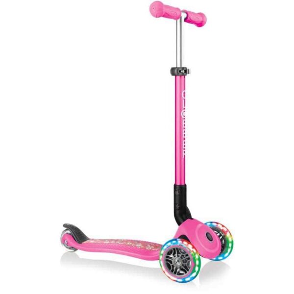 Globber Scooter Primo Foldable Fantasy Lights Flowers Neon Pink