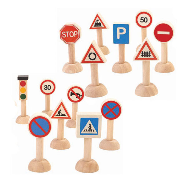 Plan Toys Σετ Πινακίδες Οδικής Κυκλοφορίας