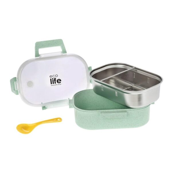 Eco Life Φαγητοδοχείο 900ml με χώρισμα Light Green