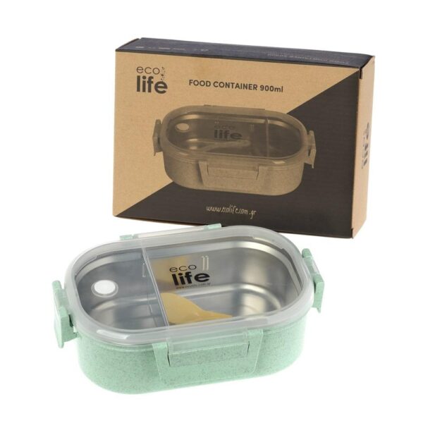 Eco Life Φαγητοδοχείο 900ml με χώρισμα Light Green - Image 3
