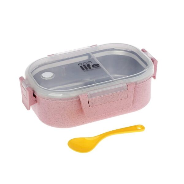 Eco Life Φαγητοδοχείο 900ml με χώρισμα Pink - Image 2
