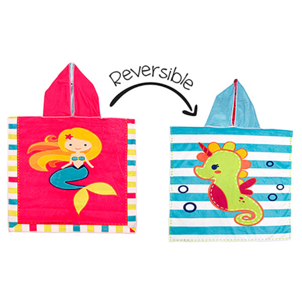 FlapJackKids Πόντσο Διπλής Όψης UPF50+ Γοργόνα