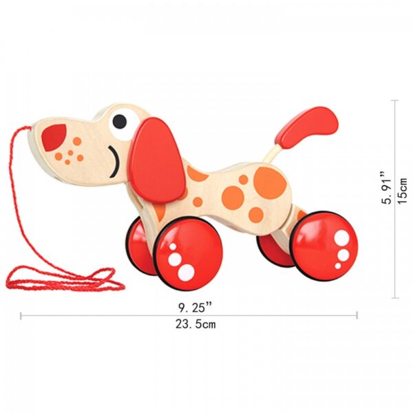 Hape Push & Pull Ξύλινο Συρόμενο Σκυλάκι Walk-A-Long Puppy - Image 2