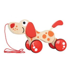 Hape Push & Pull Ξύλινο Συρόμενο Σκυλάκι Walk-A-Long Puppy