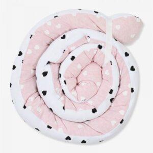 Minene Πάντα Μαξιλάρι Πολυχρηστικό – Snuggly Snake Cotton Pink Hearts