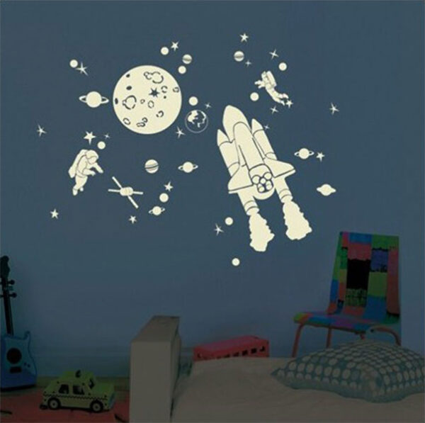 Mimi'lou: Αυτοκόλλητα τοίχου φωσφοριζέ "Space Kit"